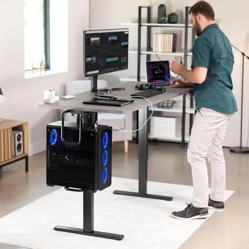 Vista 6 de VIVO - Soporte para PC de oficina grande para debajo del escritorio