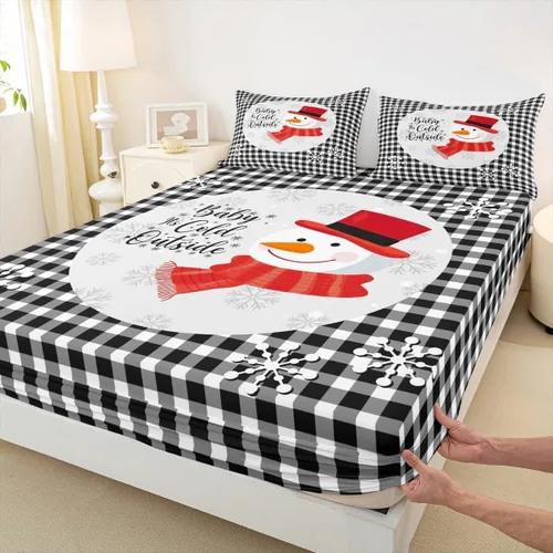 Vista 16 de Juego de sábana bajera ajustable para niños, tamaño individual, diseño rústico de pinos de dibujos animados, decoración de habitación de niños