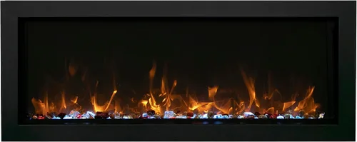 Vista 3 de Amantii Panorama - Chimenea eléctrica para interiores y exteriores, extra delgada, integrada (BI-40-XTRASLIM), 40 pulgadas