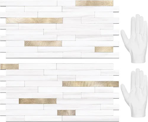 Vista 9 de STICKGOO 2 Hojas de Azulejos Adhesivos Despegables para Salpicadero, Azulejos Adhesivos para Salpicadero de Cocina y Baño, Aspecto de Madera Negro