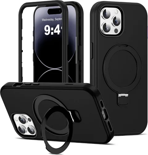 Vista 14 de Funda compatible con iPhone 13 y 14 de 6.1 pulgadas con soporte de anillo magnético [protección militar contra caídas] [compatible con Mag-Safe]