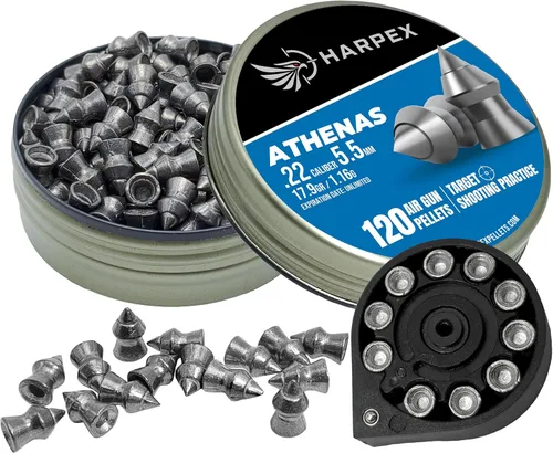 Vista 3 de Harpex Athenas Pointed Airgun Pellets for Rifles and Pistols, Solid Lead