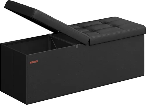 Vista 15 de Songmics Funda de piel sintética plegable – Banco de almacenamiento otomano reposapiés