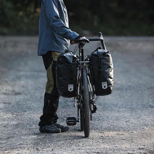 Vista 7 de Bolsa para Bicicleta Rhinowalk Bolsa de Alforja Impermeable para Bicicleta para Portaequipaje de Bicicleta Bolsa de Sillín de Bicicleta Bolsa