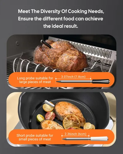 Vista 6 de Termómetro inalámbrico para carne con Bluetooth, termómetro de carne Bluetooth para parrilla, sonda de carne inalámbrica para cocinero de alimentos
