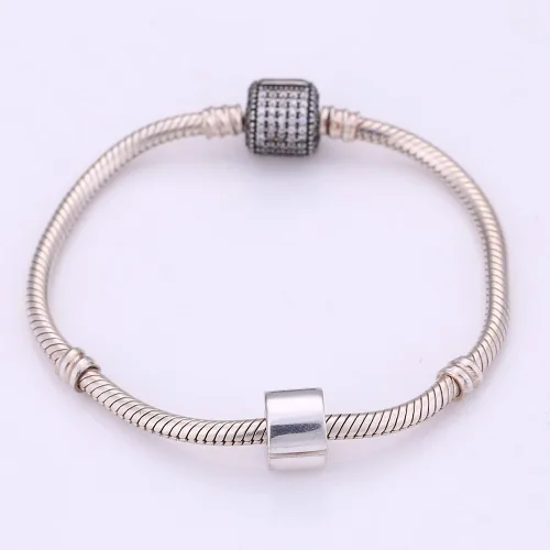 Vista 3 de Soulbeads brazalete ajustable de plata esterlina auténtica con cuentas y tapón de cierre llamativo