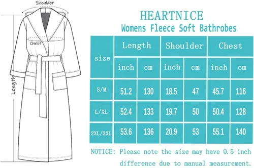 Vista 7 de HEARTNICE Bata larga de forro polar para mujer, batas de felpa suave para mujer, batas de baño cálidas, abrigo cómodo de longitud completa