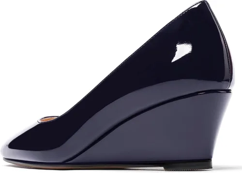 Vista 7 de WAYDERNS Zapatos de tacón bajo con punta cuadrada de charol para mujer, 2 pulgadas