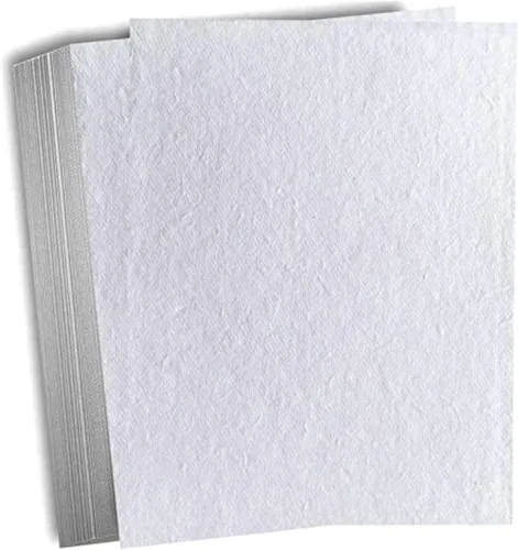Vista 10 de Deckle Papers Tarjeta de invitación gruesa de 10.58 oz/m², hecha de papel de algodón hecho a mano, paquete de 20 y 50 trapos ecológicos, tarjetas