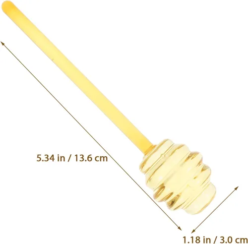 Vista 4 de Kichvoe Honey Dipper - Agitador de vidrio transparente de 5.35 pulgadas para jarabe de mermelada, té, leche, azúcar, frutas, herramienta