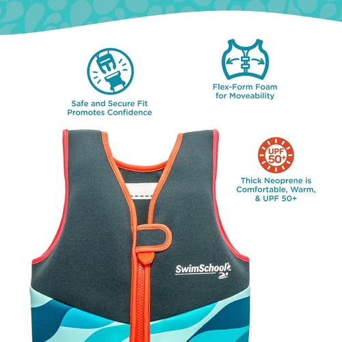 Vista 5 de SwimSchool Chalecos de Entrenamiento de Natación para Niños para Niños Pequeños de 2 a 6 Años – Niños/Niñas – Varios Colores/Estilos – Flotadores