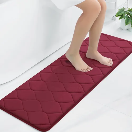 Vista 28 de Colorxy - Alfombra de baño de espuma viscoelástica, ultrasuave y antideslizante, absorbe el agua, lavable a máquina, tapete para suelos de ducha
