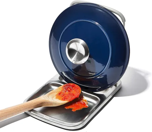 Vista 7 de OXO Good Grips - Soporte para cucharas de acero inoxidable con soporte para tapa