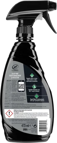 Vista 6 de Turtle Wax Hybrid Solutions - Aerosol de cera negra acrílica de cerámica para automóvil, restaura la apariencia de la pintura negra del automóvil