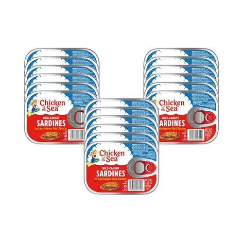 Vista 16 de Chicken of the Sea - Sardinas en salsa picante de Louisiana, 3.53 onzas. Paquete (Caja de 36), Sardinas capturadas en el medio silvestre