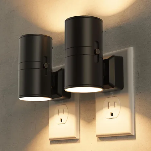 Vista 26 de Briignite - Luces nocturnas led enchufables, 3CCT, sensor de anochecer a amanecer, de 3000 K, regulable para pasillo, dormitorio, escalera, paquete