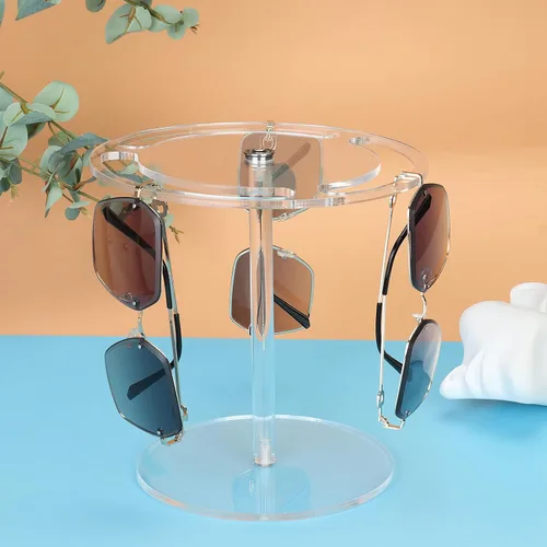 Vista 7 de Soporte acrílico para lentes de sol con rotación 360, soporte de exhibición de lentes y organizador de lentes de sol, organizador de gafas de sol
