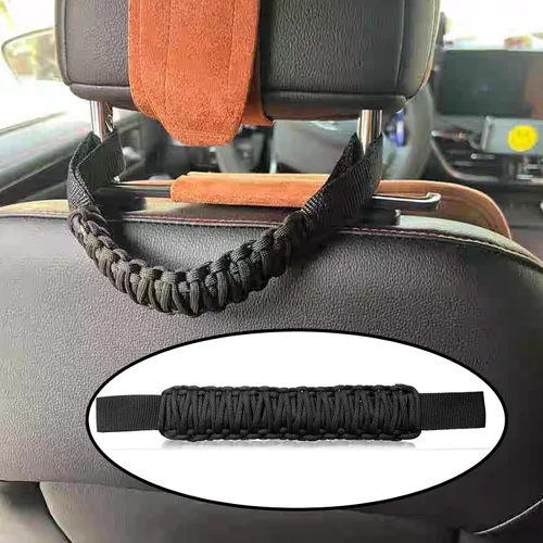 Vista 7 de Juego de 2 asas de agarre para reposacabezas, kit de asas de agarre de barra antivuelco del respaldo del asiento delantero y trasero del automóvil