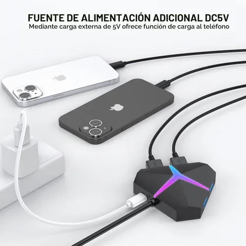 Vista 7 de Hub USB A, transferencia de datos de alta velocidad USB3.0 5Gbps, diseño
