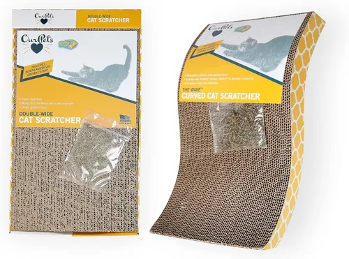 Vista 13 de Our Pets Rascador cósmico para gatos, hierba gatera cultivada en Norteamérica incluida, reversible para el doble de uso, 18.13 x 10.13 x 1.25