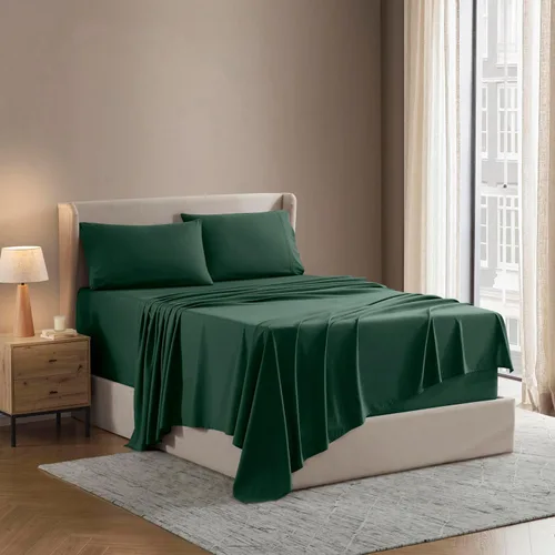Vista 46 de Nestl - Juego de sábanas tamaño individual, sábanas de cama, color blanco, bolsillo profundo de 3 piezas 01-Blanco
