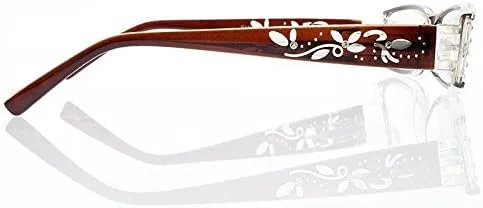 Vista 4 de Gafas de lectura con diseño elegante para mujer con diamantes de imitación y bisagra
