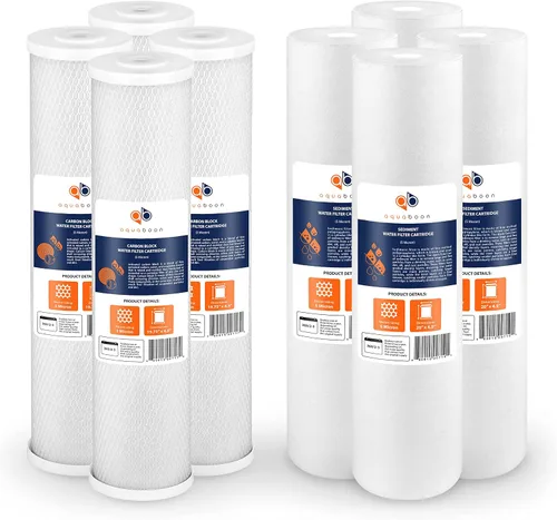 Vista 11 de Aquaboon Juego de 2 cartuchos de filtro de agua de 5 micrones, 20 x 4.5 pulgadas, repuesto de filtro de agua para toda la casa para sedimentos