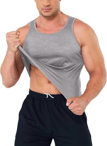 Vista 3 de MAGCOMSEN Camisetas sin mangas para hombre, de secado rápido, para entrenamiento, gimnasio, musculación, camiseta atlética para culturismo