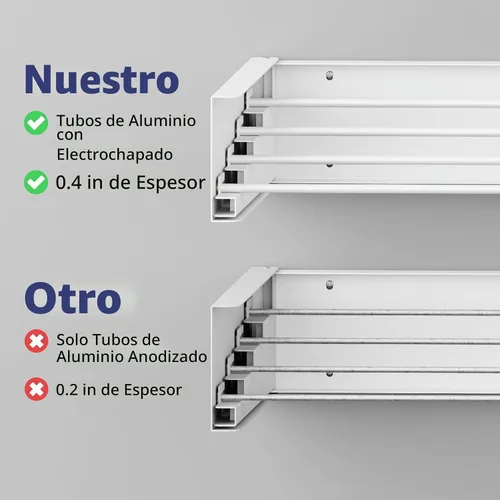 Vista 4 de ZMBESUP Estante de secado de ropa plegable, para montar en la pared, estante de secado de pared retráctil, 23.6 pulgadas de ancho, 4 varillas