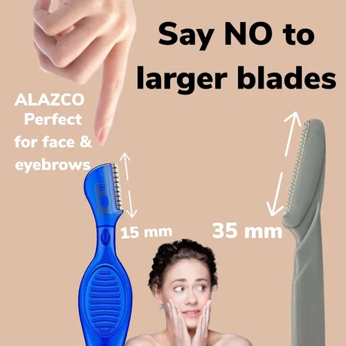 Vista 6 de ALAZCO Afeitadora de precisión para cejas, herramienta de dermaplaning exfoliante facial, piel de melocotón, retoque de cejas, moldeador de labios