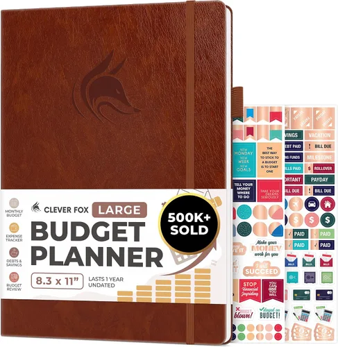 Vista 23 de Clever Fox Planificador de presupuesto de bolsillo, mini cuaderno de seguimiento de gastos. Organizador de presupuestos mensual, cuaderno