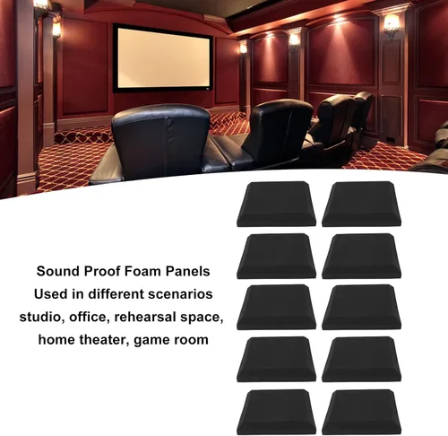 Vista 6 de 10pcs Sound Proof Foam Panels Flame Retardant Soft Grey Absorbing Acoustic Foam