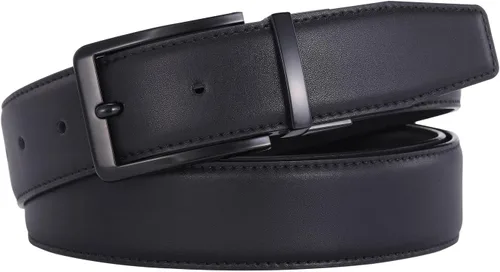 Vista 5 de DJCAIZYY 1 38" (35mm) Belt Buckle Replacement Buckle Reversible Classic Business Buckle Black Silver