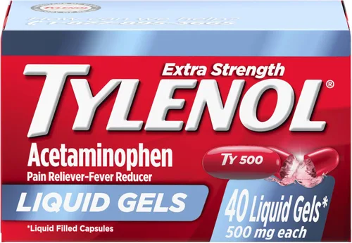 Vista 14 de Tylenol Geles líquidos extra fuertes, alivio del dolor rápido, fuerte, reductor de fiebre para adultos con 500 mg de acetaminofeno, cápsulas de gel