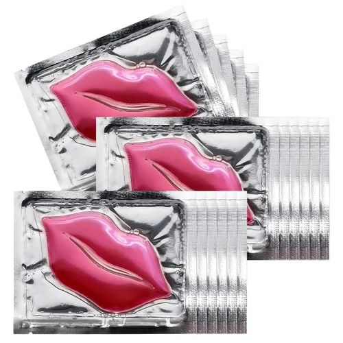 Vista 10 de 30 mascarillas hidratantes para labios con cristales de colágeno, antienvejecimiento y antiagrietamiento, reducen las arrugas de los labios