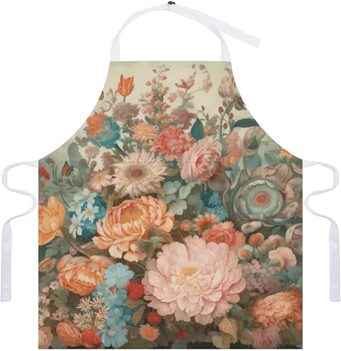 Vista 7 de MUSM Apron for Adults - 27.6 X 31.5 Inch, Heavy-Duty Polyester Aprons with Two Large Pockets, Waterproof Pastel Colors Kitchen Apron for Cooking