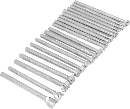 Vista 9 de 20Pcs Leather Stamping Tools Set, DIY Leather Stamp Punch Tools with 20 Patterns, High Hardness Anti Rust Alloy Steel for Saddle Making, Leather