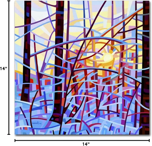 Vista 7 de Trademark Fine Art Sunrise by Mandy Budan - Colgante de pared, 14 x 14 pulgadas