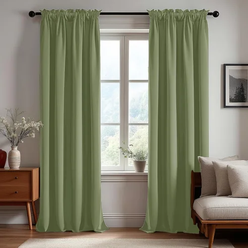 Vista 71 de Deconovo Cortinas opacas, aislamiento térmico, dobladillo para barra, reducción de ruido, certificado Oeko-TEX, cortinas de oscurecimiento