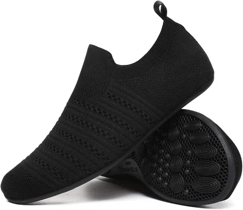 Vista 9 de QZKDM - Pantuflas ligeras antideslizantes para casa, para ponerse sin ayuda, para caminar descalzo, para ejercicio en casa y yoga, para hombres