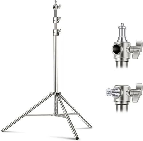 Vista 10 de NEEWER Soporte de Luz Mejorado de 75"/190cm de Acero Inoxidable con Resorte, Trípode de Fotografía Plegable con Juntas de Tubo Más Resistentes