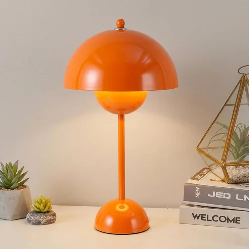 Vista 18 de Lámpara de mesa moderna Mid-Century Bud para dormitorio, con certificación Verde cazador
