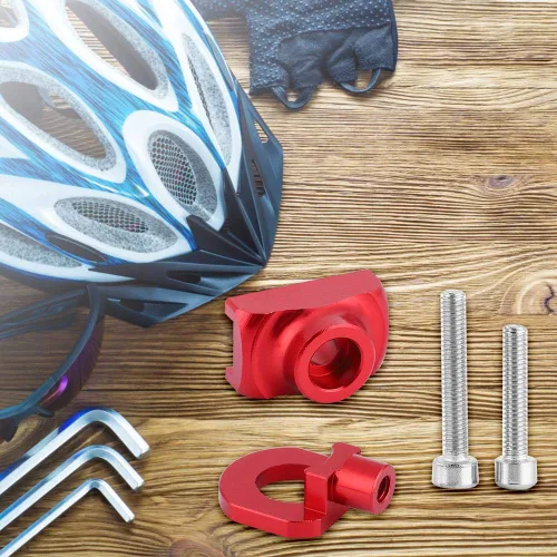 Vista 4 de tendicatena i, tensor de cadena, tensor de cadena de ciclo Ajustador de fijación de aleación de aluminio para bicicleta plegable (rojo)