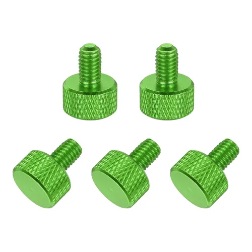 Vista 117 de MECCANIXITY 5 piezas M6x14mm Tornillos de pulgar estriado de cabeza plana, pernos de rosca completa de aleación de aluminio sólido para carcasas