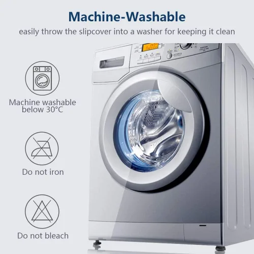 Vista 8 de iCOVER - Funda de sofá de una pieza de alta elasticidad, lavable a máquina, tela jacquard de elastano, parte inferior elástica antideslizante, sofá