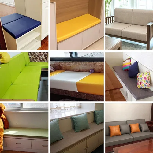 Vista 8 de Tapete largo para banco de 2 y 3 plazas para interiores y exteriores, con lazos de fijación, almohadilla de asiento de banco de piel sintética, Beige
