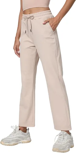 Vista 3 de Haowind Pantalones deportivos para mujer con bolsillos, ligeros, para entrenamiento, atletismo, correr, gimnasio, descanso, pantalones casuales