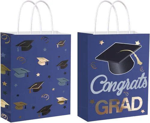 Vista 10 de 12 bolsas de regalo para graduados, regalos de fiesta de graduación, bolsas de envoltura para decoración de suministros de fiesta temática
