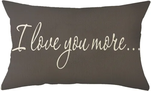 Vista 8 de Ogiselestyle Fundas de almohada de granja con frases I Love You More de 12 x 20 pulgadas, fundas de almohada lumbares decorativas para el hogar Beige