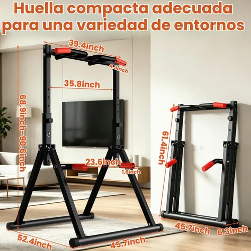 Vista 3 de DOBESTS Power Tower Pull Up Bar Free Standing, Foldable Pull Up Station